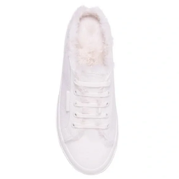 Superga 2402 White Fur Lined Slip-On Sneaker - Picture 2 of 3